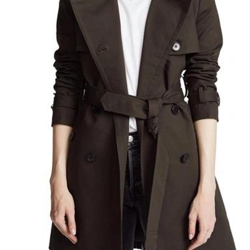 Club Monaco brown trench coat with belt. Size XS